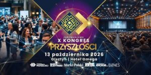 Plakat X Kongresu Przyszłości w Olsztynie.