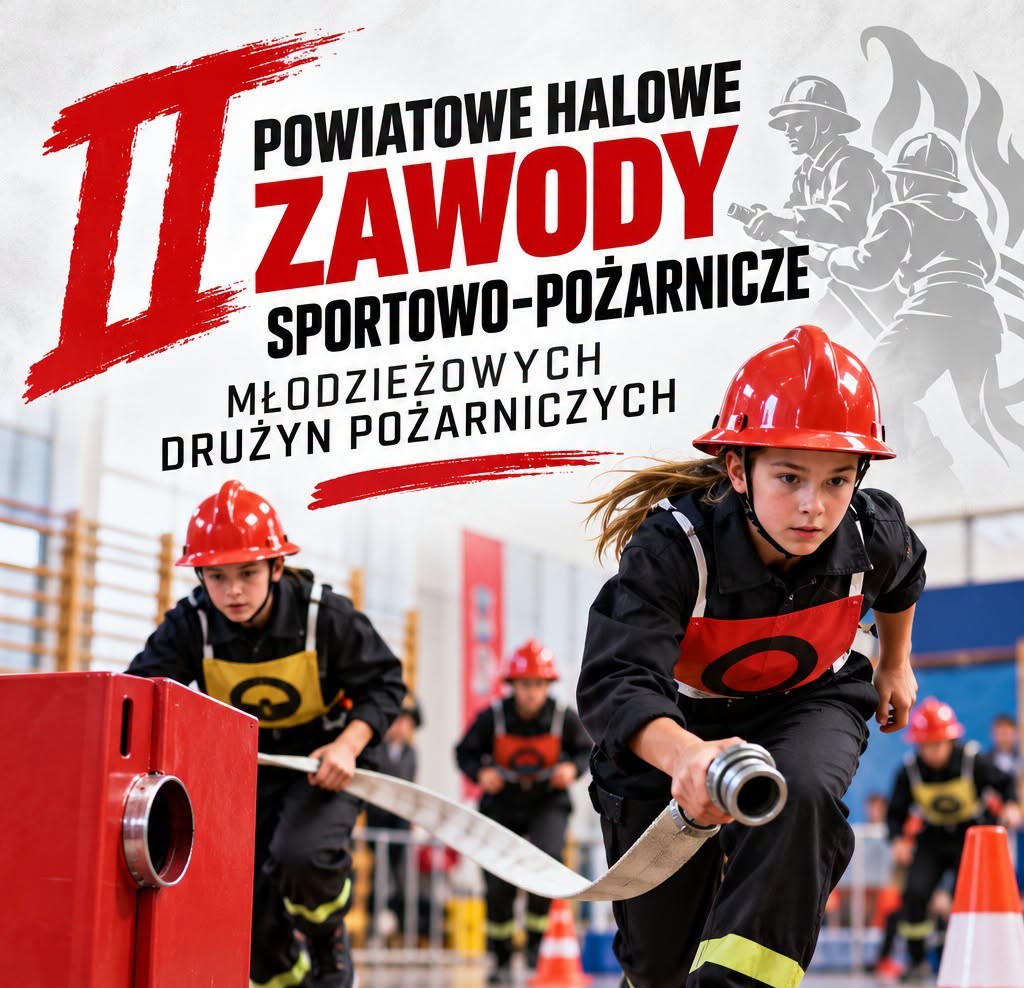 Młodzieżowa drużyna pożarnicza podczas zawodów sportowych